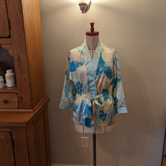 NWOT Oscar De La Renta Pink Label Asian Kimono Style Robe & Pants Set  P… - Picture 3 of 8